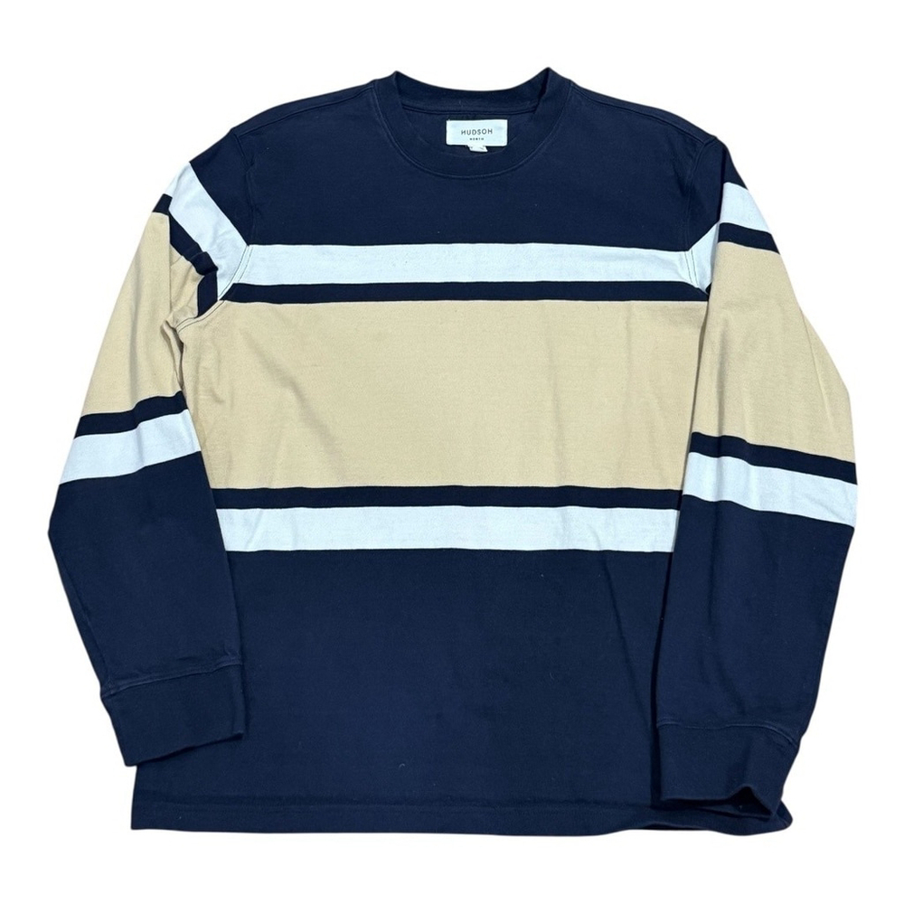 Hudson North Shirt Mens Large Striped Crewneck Long Sleeve Casual Pullover Top